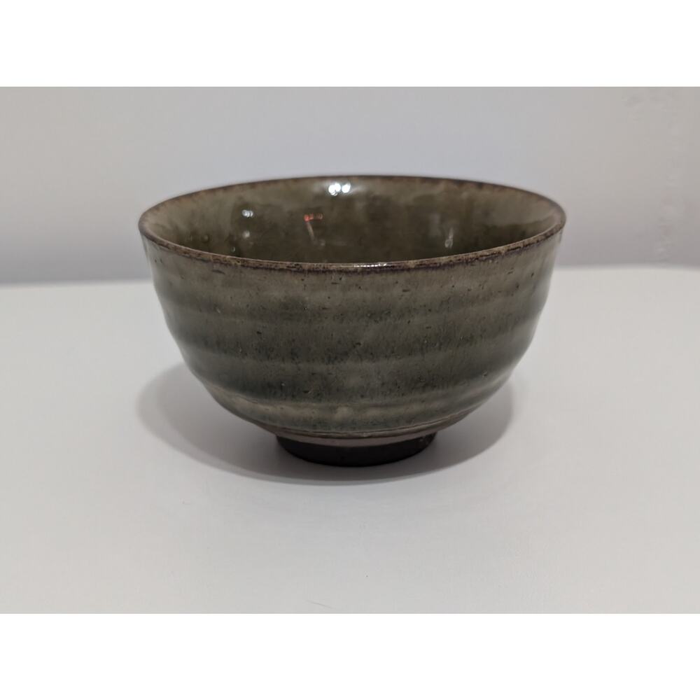 Handmade Green Glazed Teacup with Dark Clay - Asian Style